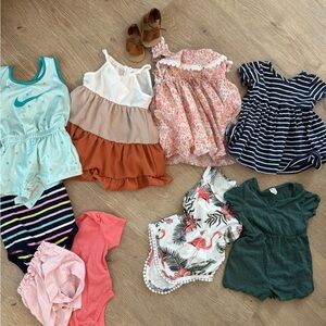 Popatu Floral Baby Dress with Pink and White Accents